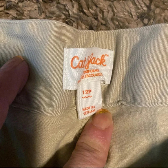 🐼🐼🐼Girls' Stretch Uniform Pleated Twill Skorts - Cat & Jack™ Beige sz 12 - Picture 4 of 6